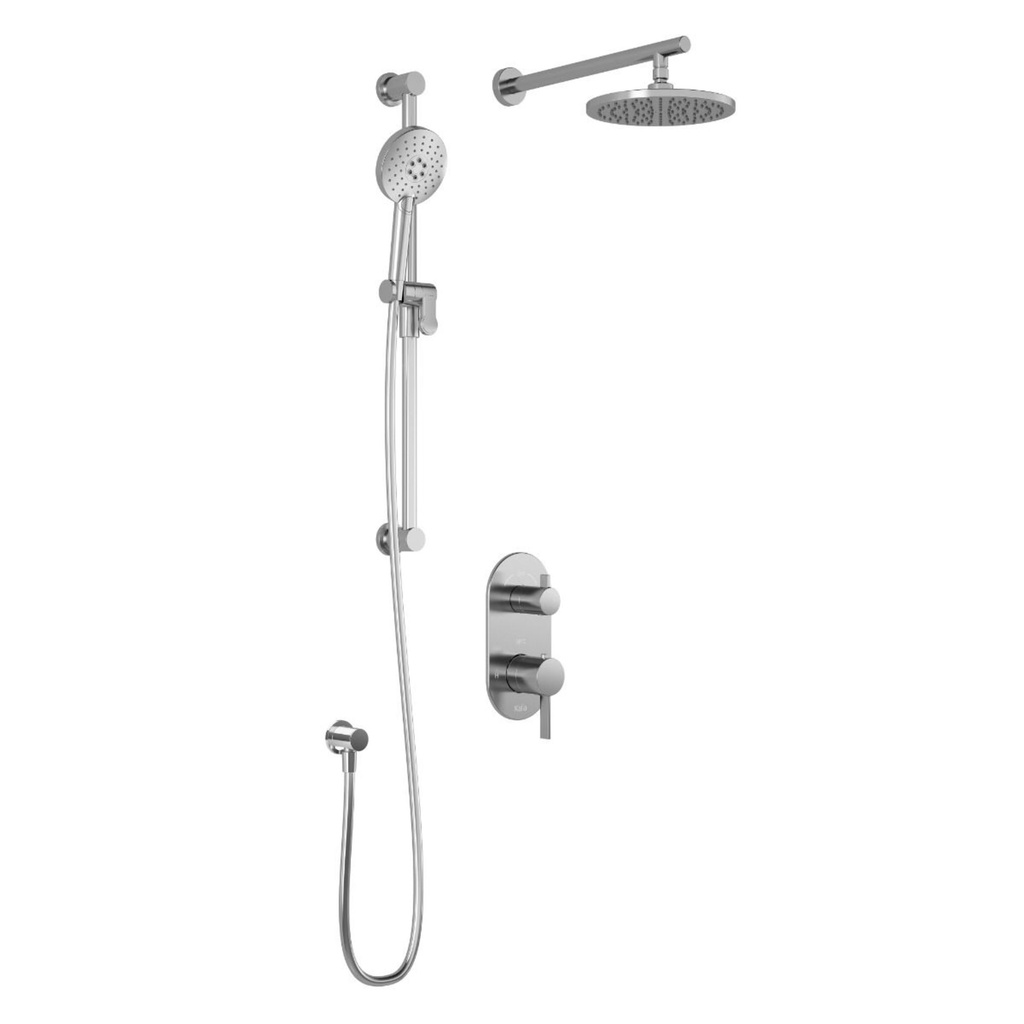 Ensemble de douche T/P aquatonik et sélecteur avec bras mural chrome