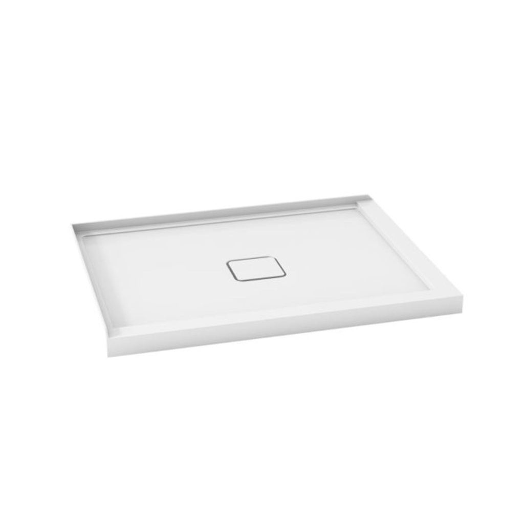 Base de douche en acrylique  kover 48x36 en coin avec bride a gauche blanc