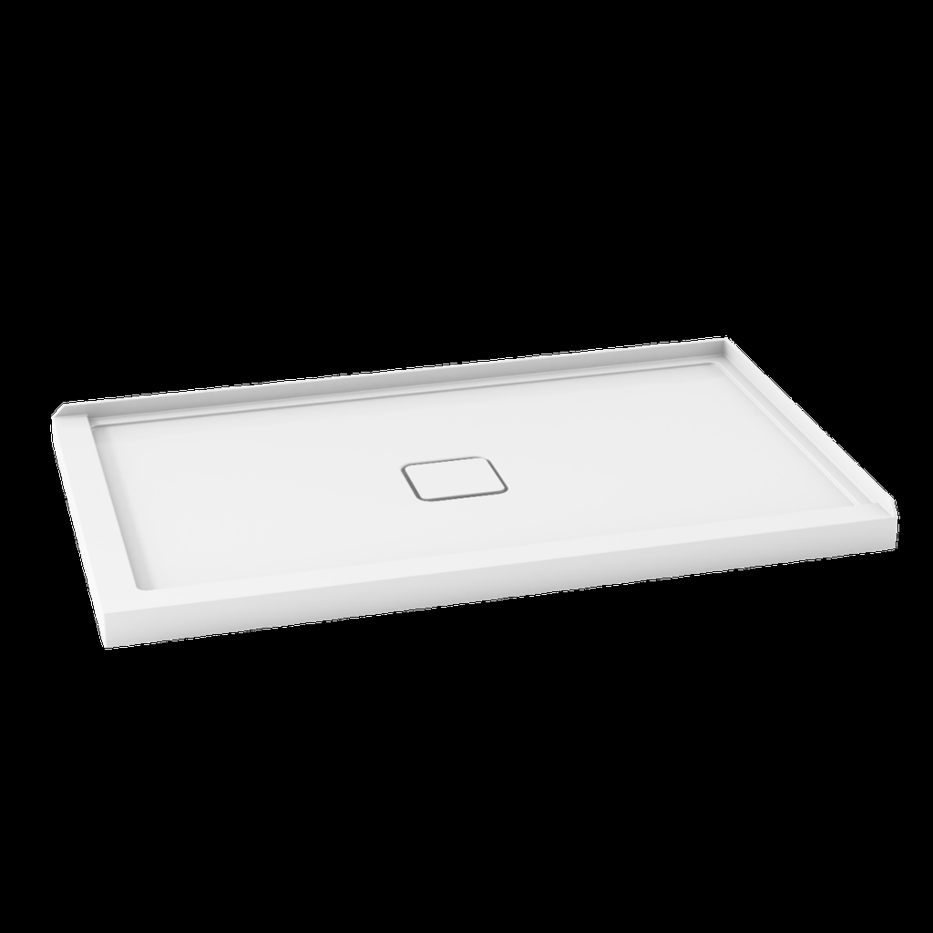 Base de douche rectangulaire kover  60 x 36  bridée à droite blanc