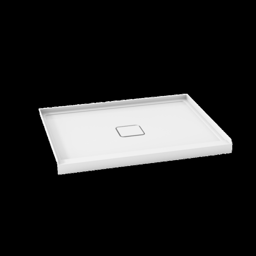 [1KA-BW1095-240] Base de douche  kover 36x48 bridée en alcôve avec cache drain blanc
