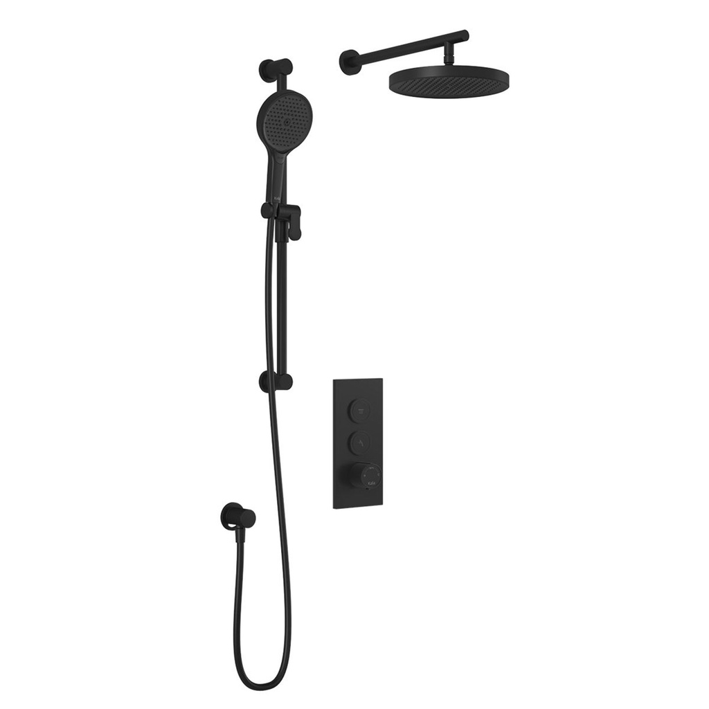 Finition ensemble de douche moroka plus tb2 à boutons poussoirs sans brut noir