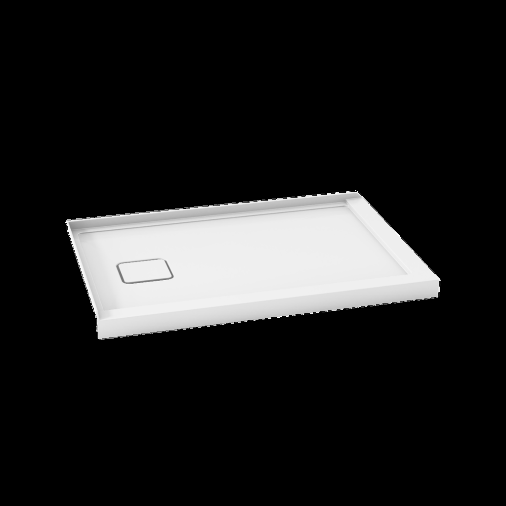 [1KA-BW1551-240] Base de douche kover 48x32 en acrylique bridé à gauche et drain à gauche, blanc