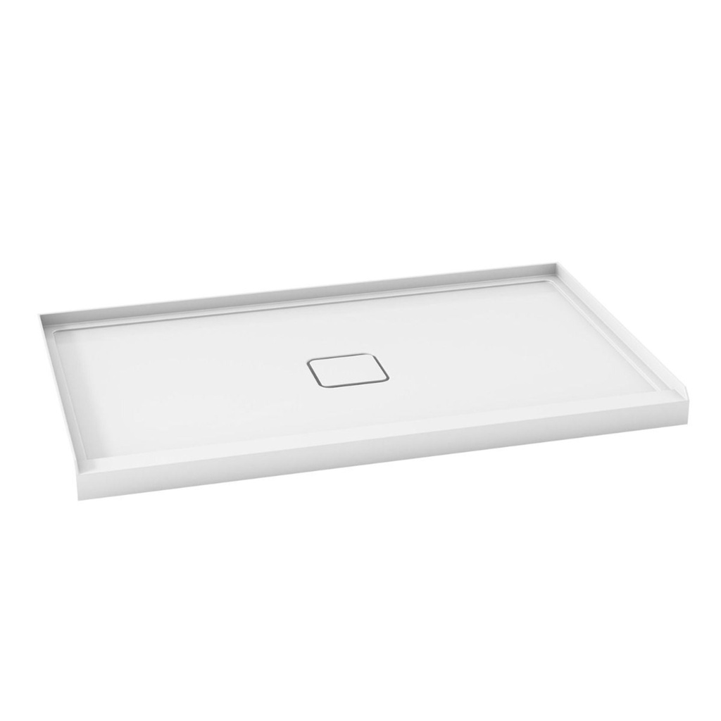 Base de douche kover 60 x 36 bridée en alcôve blanche