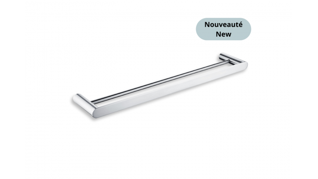 porte-serviettes murale double nova 23 5/8'' x 4 3/4'' en acier inoxydable fini poli