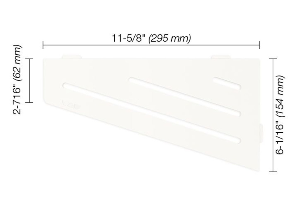 Tablette de coin shelf-e wave blanc mat