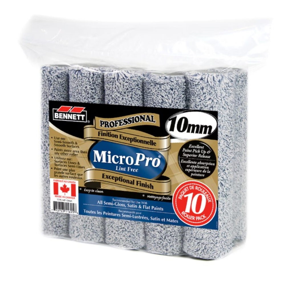 [3BNT-10PKMP-10MM] Ensemble de 10 rouleaux 9.5po Micro Pro 10mm