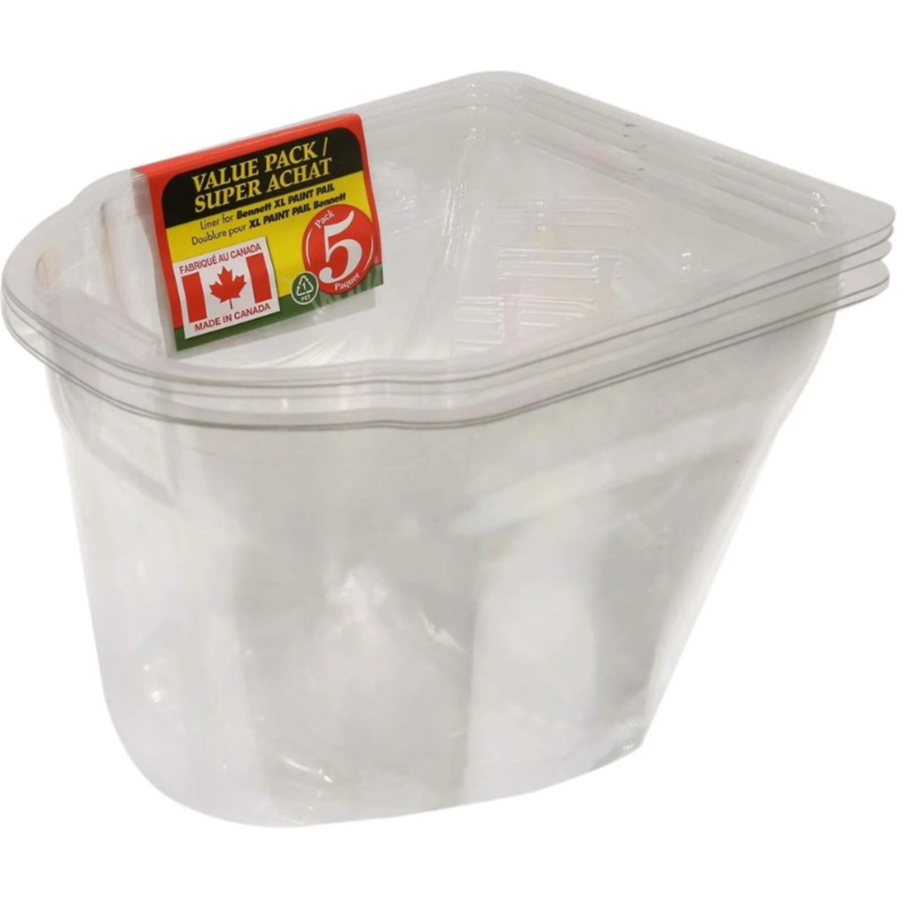 [3BNT-5PKXLPNTLNR] Ensemble de 5 doublures XL pour bac à peinture à main en plastique clair