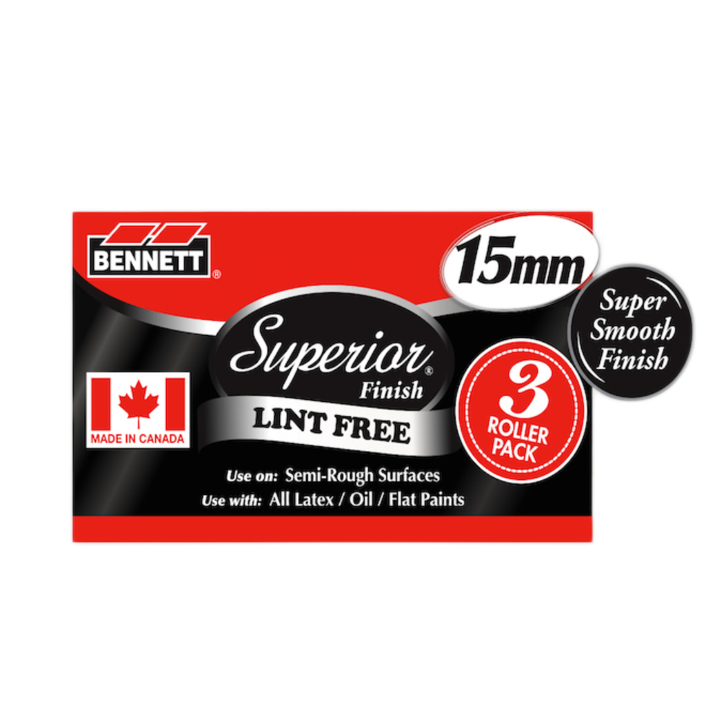 [3BNT-3PKPOLYLF-15MM] Ensemble de 3 rouleaux 15mm sans charpies en polyester 9.5po