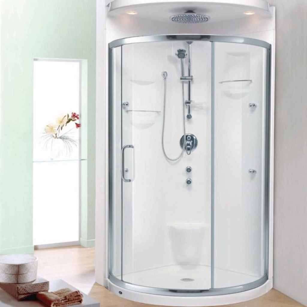 [1NE-BADEN-TA96-CL] Porte de douche baden ouv. coulissante laterale chr/cl