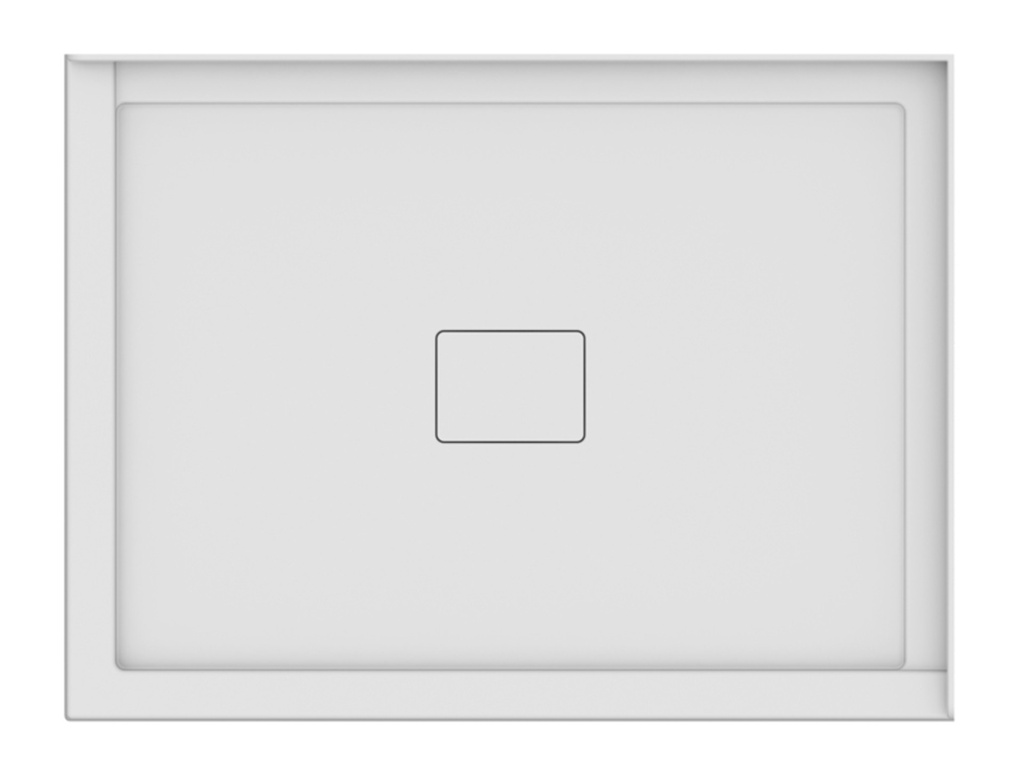 [1NE-BRG48362BD/48] Base de douche R a drain central bride à droite avec cache-drain magnétique 36 x 48po blanche