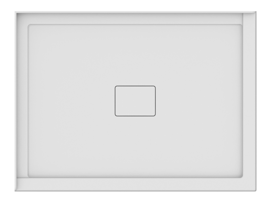 Base de douche R a drain central bride à gauche avec cache-drain magnétique 36 x 48po blanche