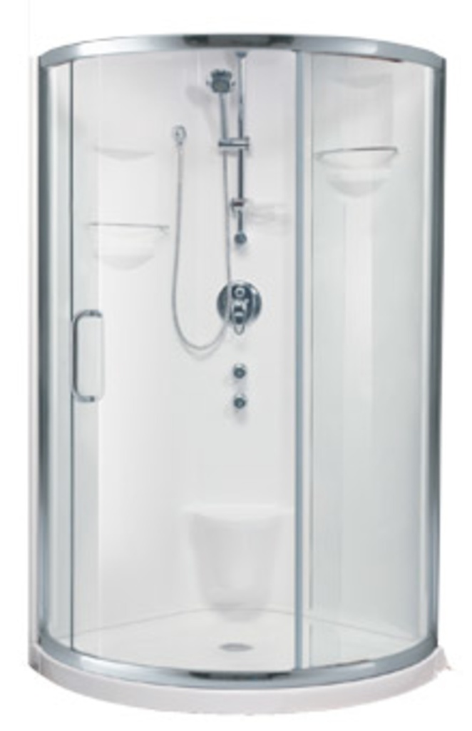 [1NE-STELLA36-2P] Douche 2 pieces ronde stella 36 x 36po blanc