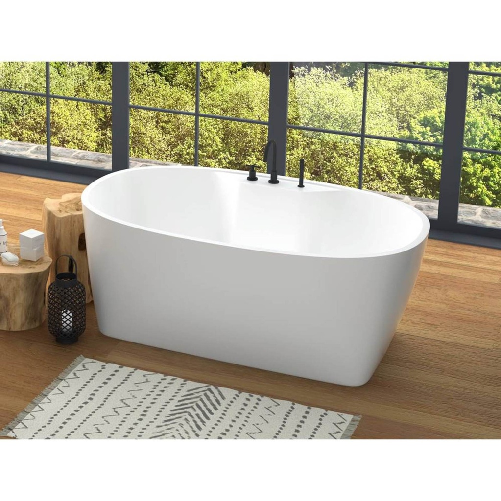 Bain autoportant avec plage chilko 57 x 34po blanc