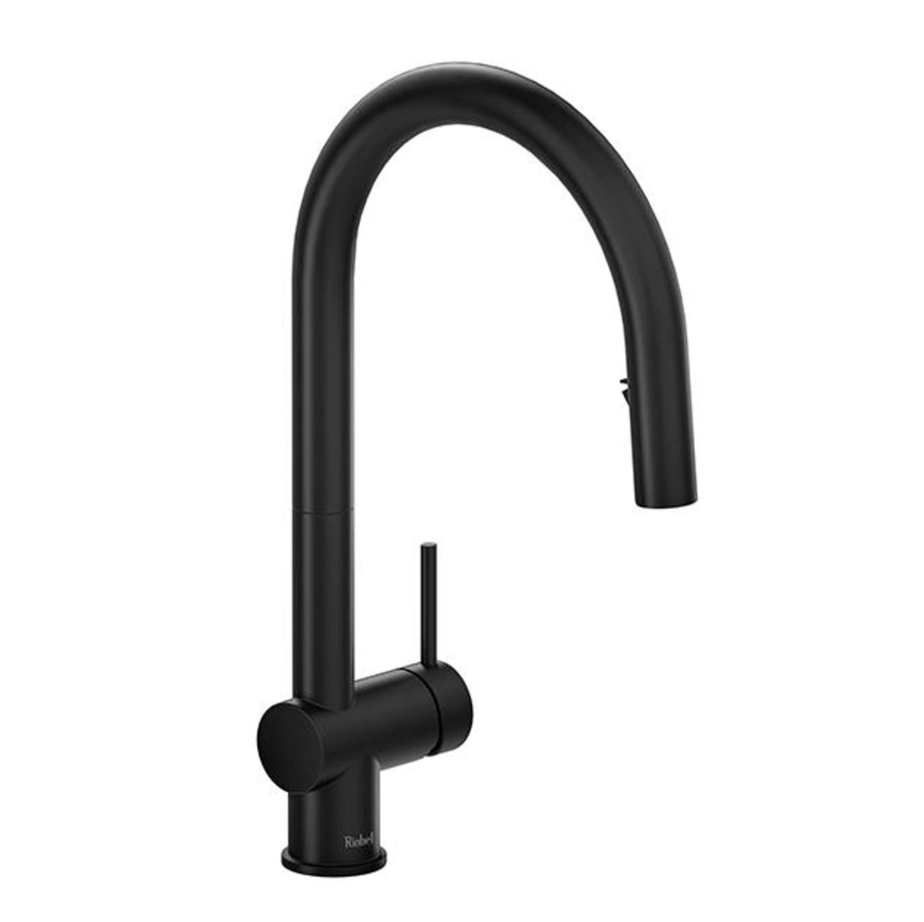 [1SE-AZ201BK] Robinet de cuisine avec douchette azure noir mat