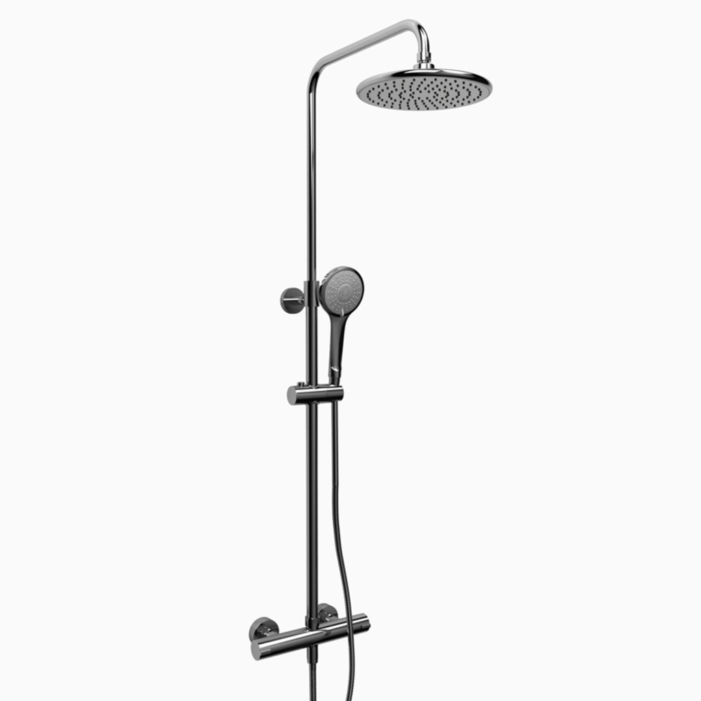 [1SE-CSTM57C] Rail de douche duo avec barre type t externe Cs chrome