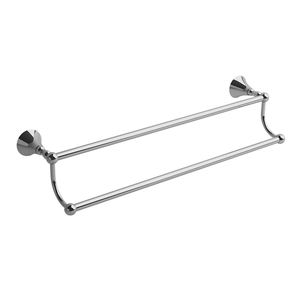 [1SE-HU6C] Hudson double porte-serviette 60 cm 24po  chrome
