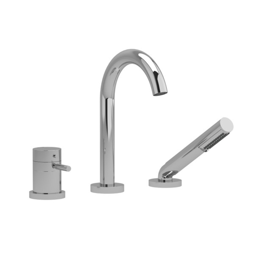 [1SE-RU19C] Robinet de bain 3 morceaux coaxial 2 voies type t Riu chrome