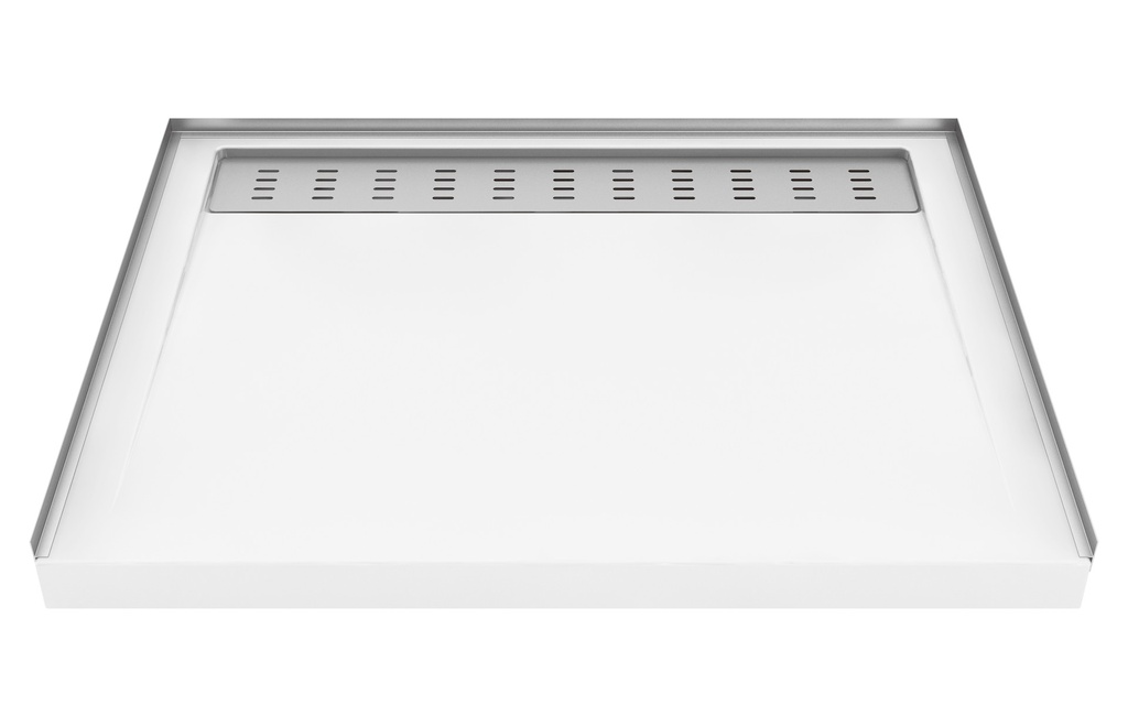 [1ZI-B6032AREC1] Base de douche  avec drain linéaire brides incluses et non-installées 60 x 32po blanc