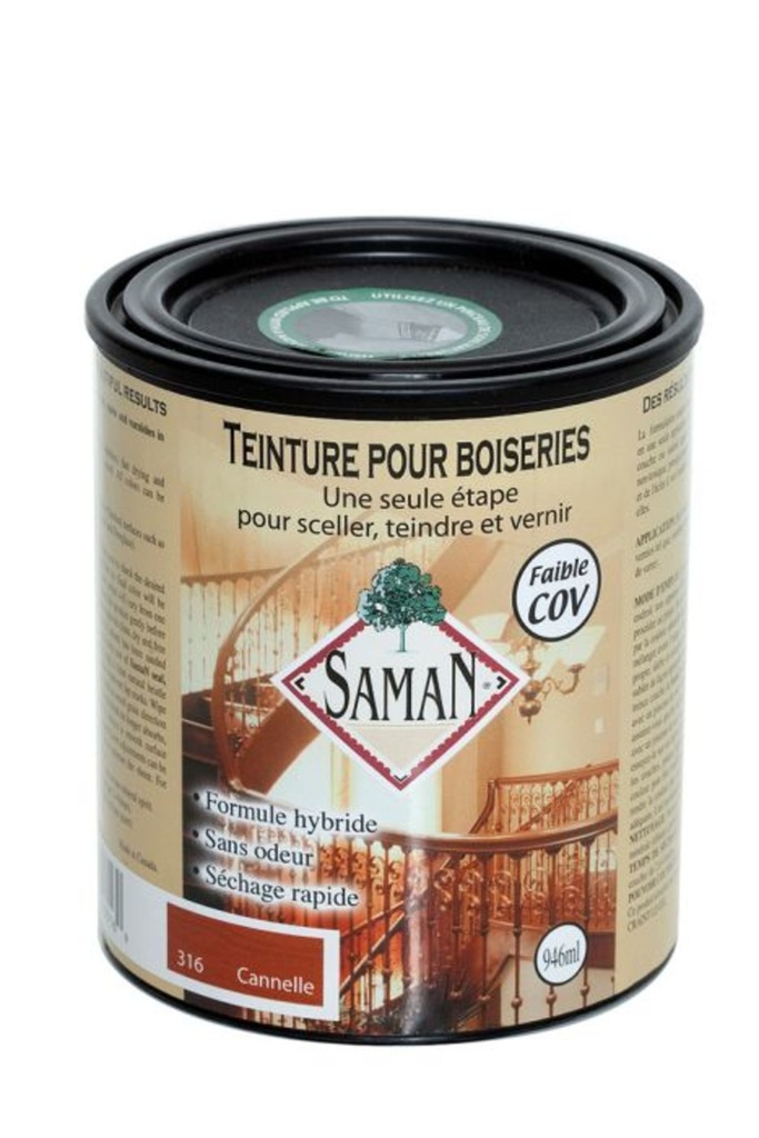 Teinture/vernis hybride Saman 946 ml cannelle