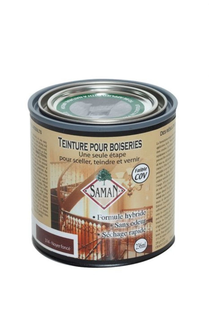 [3SA-23514] Teinture/vernis Saman hybride 236 ml  noyer foncé