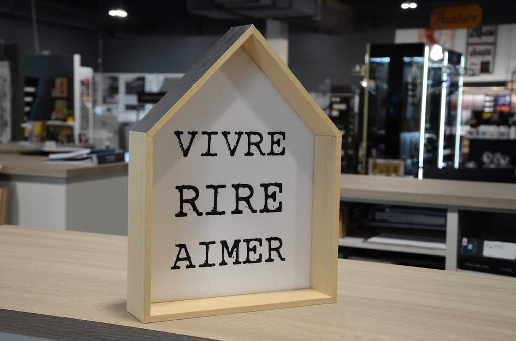 Déco murale maison naturelle vivre/rire/aimer