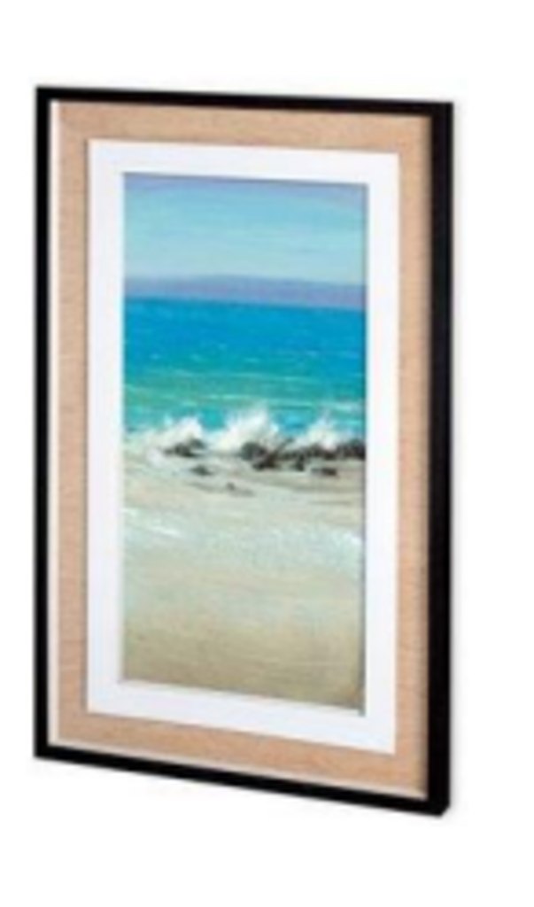 Cadre mer II bleu/bois naturel 29-1/2 x 47-1/2po