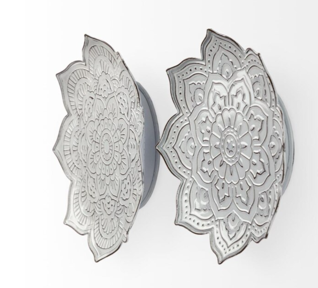 Grande fleur murale miranda en metal blanche