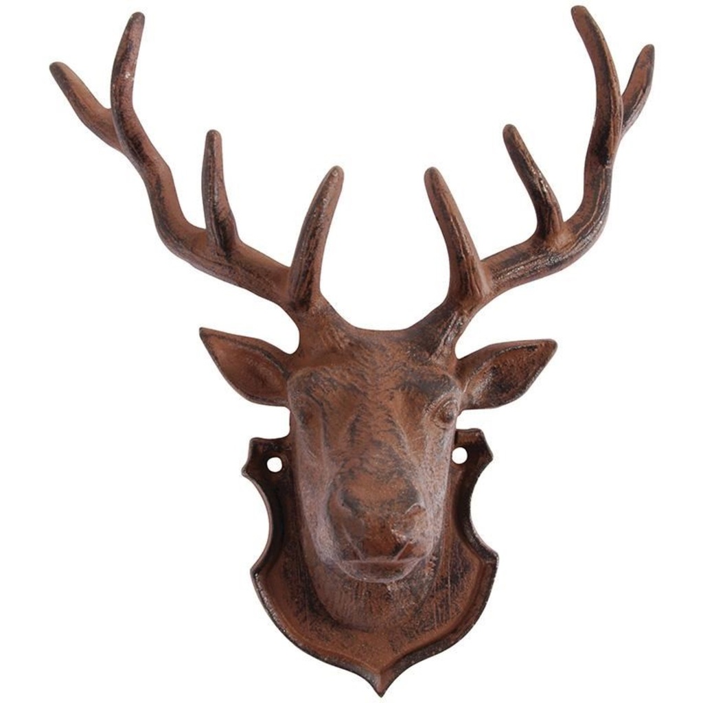 Tete de chevreuil murale en metal brun 10 po