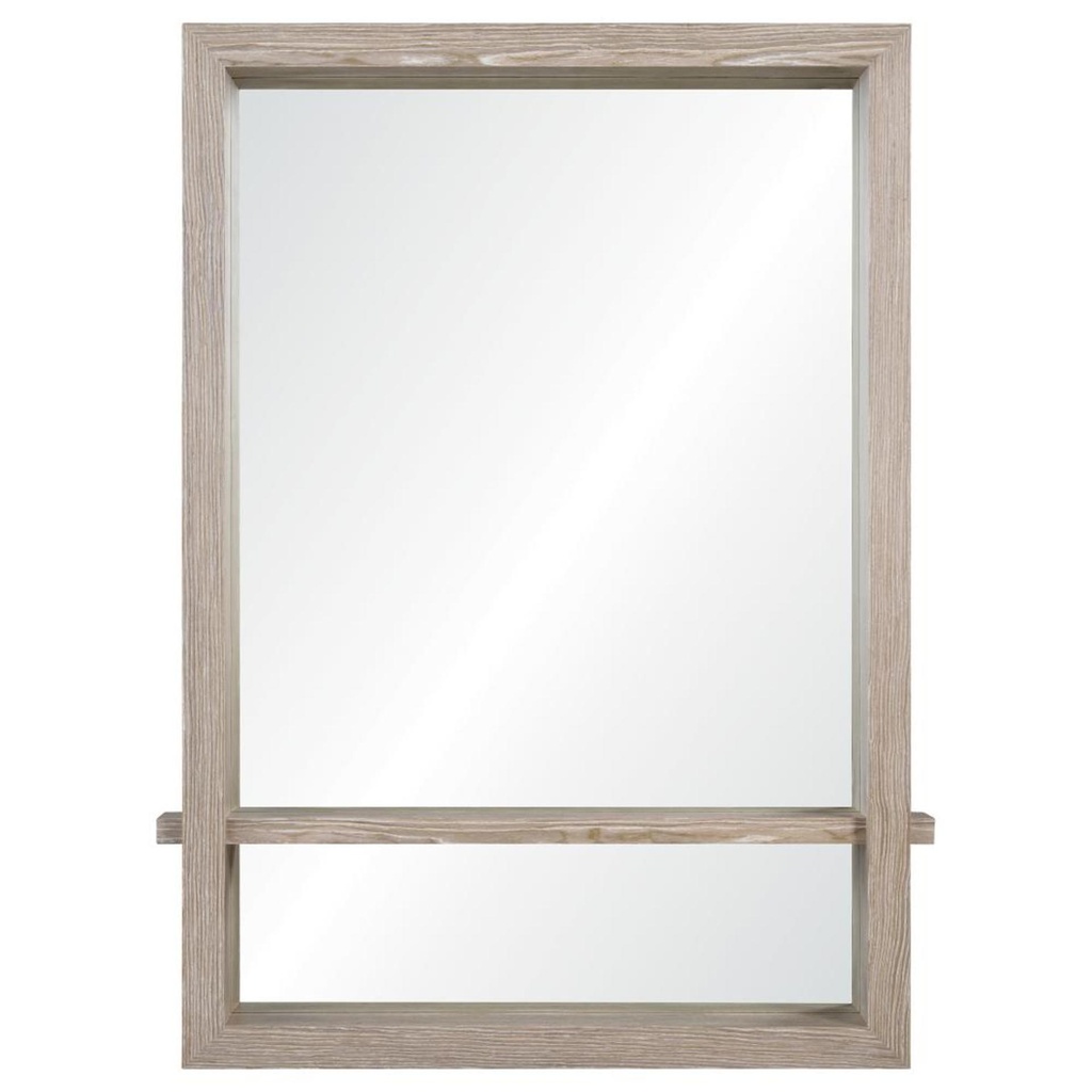 [5RW-MT1740] Miroir pergola avec tablette bois pale 30 x 40 x 4po