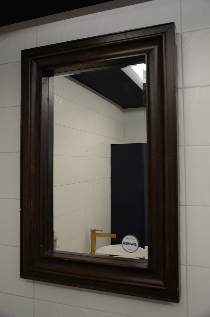 [5RW-MT1759] Discontinué - Miroir vast bois brun antique 24 x 36 x 2po