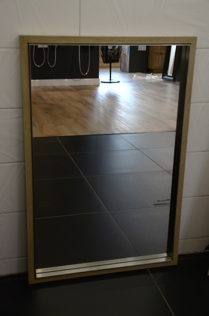 [5RW-MT1782] Discontinué - Miroir bois gris pale et stainless 24 x 36po