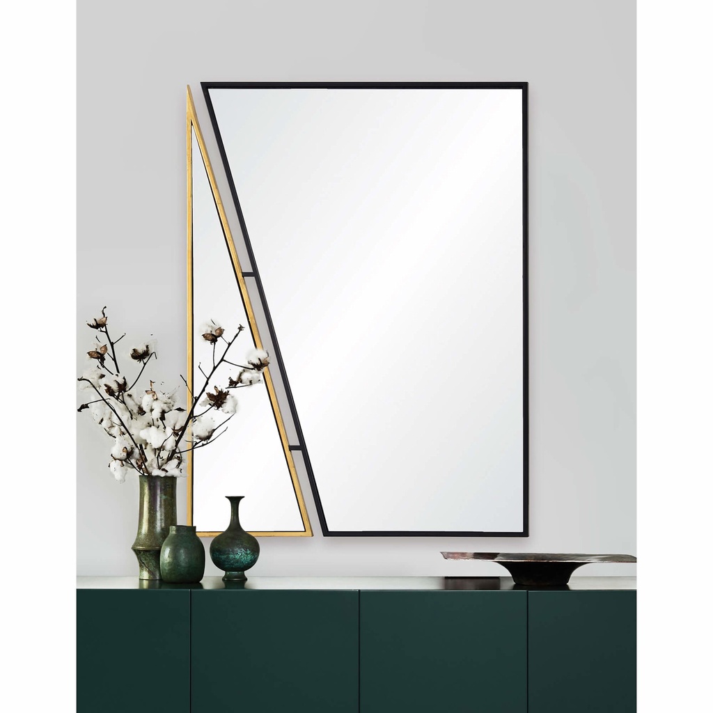 [5RW-MT2245] MIROIR IDIOM DESCONSTRUIT OR/NOIR 33X43