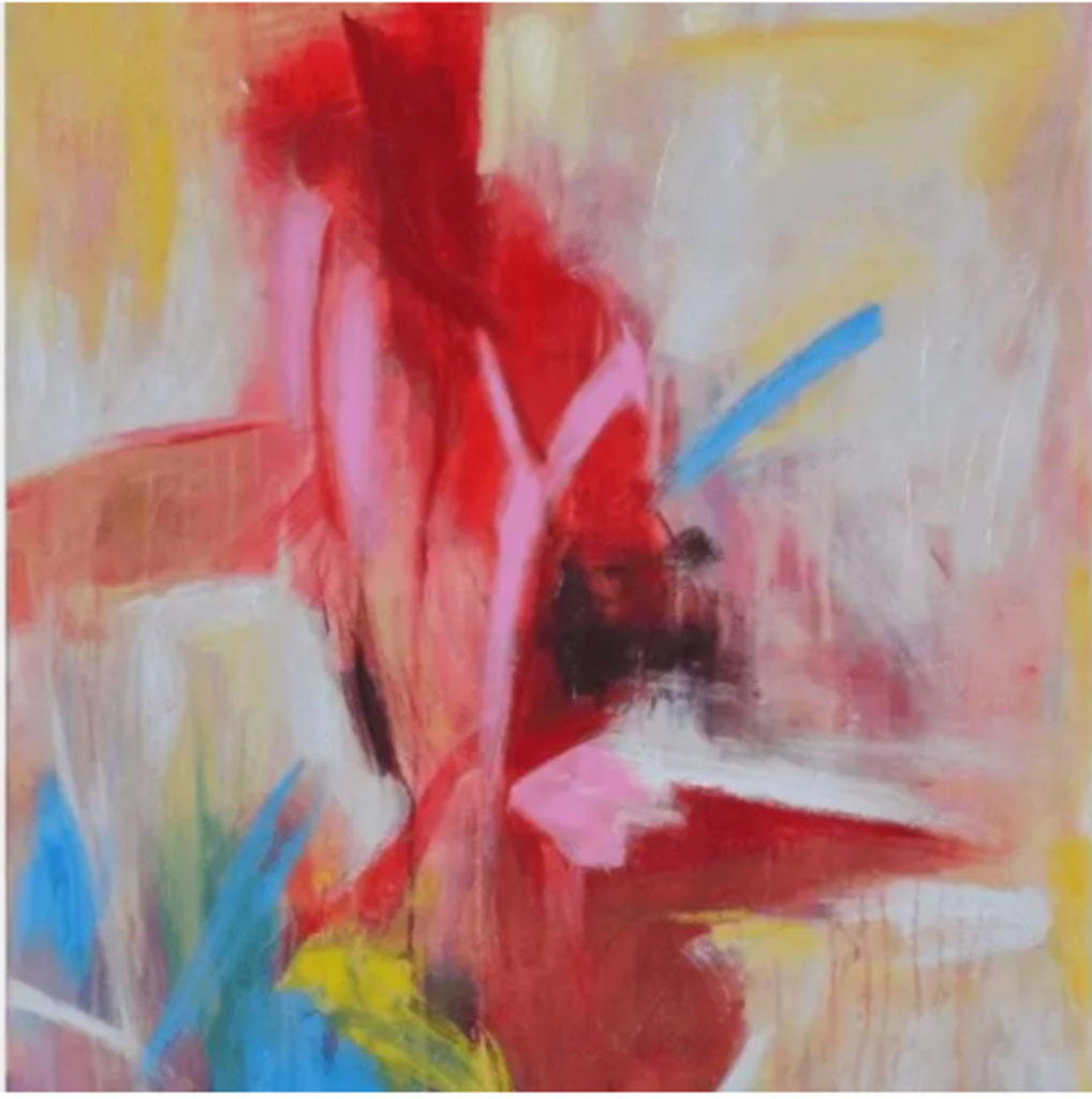 Cadre abstrait 36 x 60po multicolor