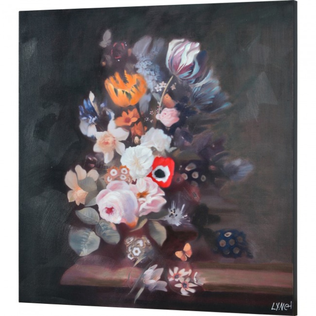Cadre herring fleur 40 x 40po multicolor