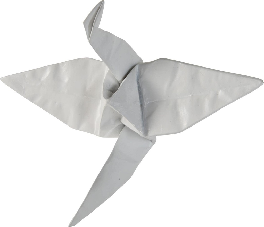 Petit cigne mural origami 7 x 6 x 3po blanc