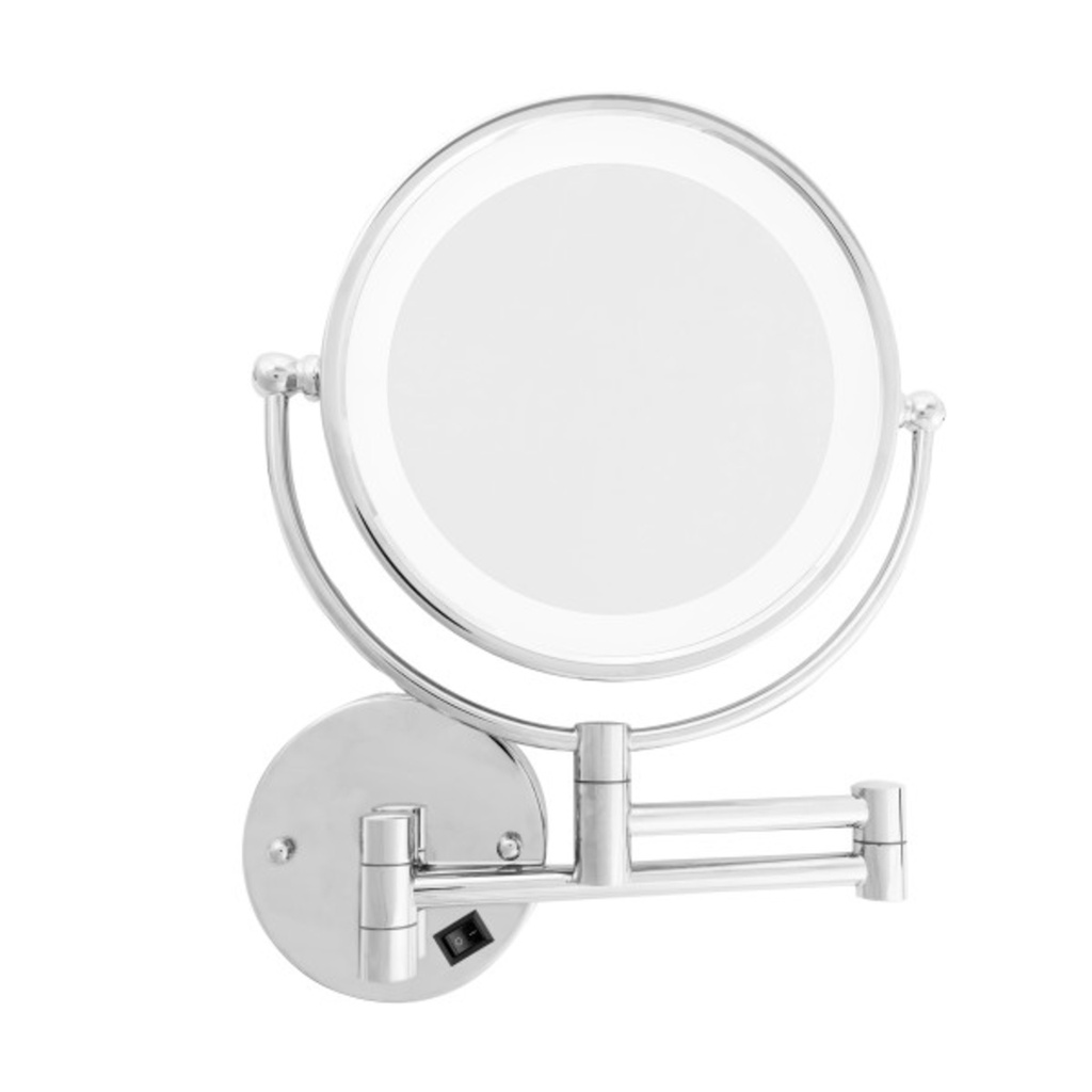 Miroir murale lumiere 10x chrome