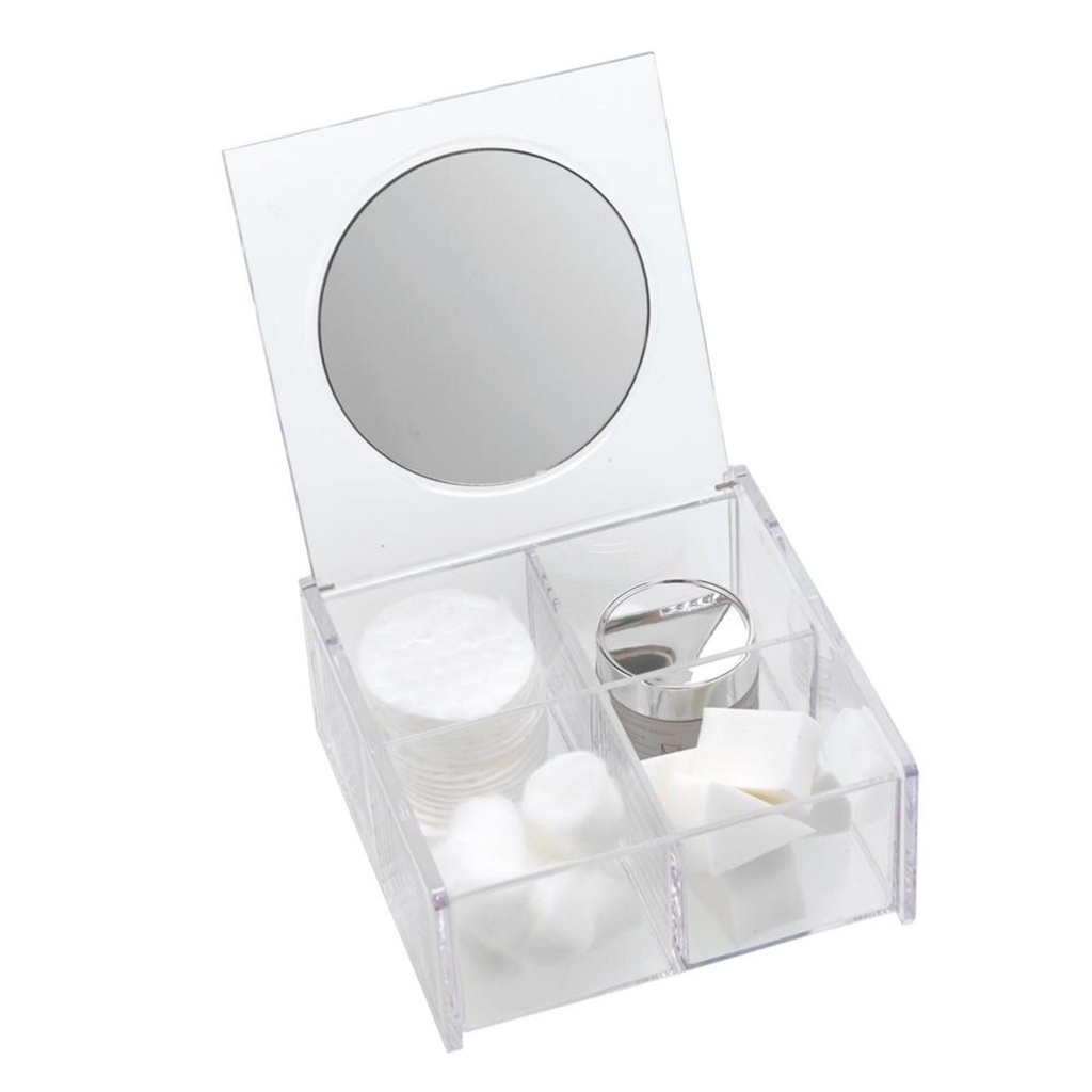 ORGANISATEUR DE VANITE CARRE AVEC MIROIR CLAIR